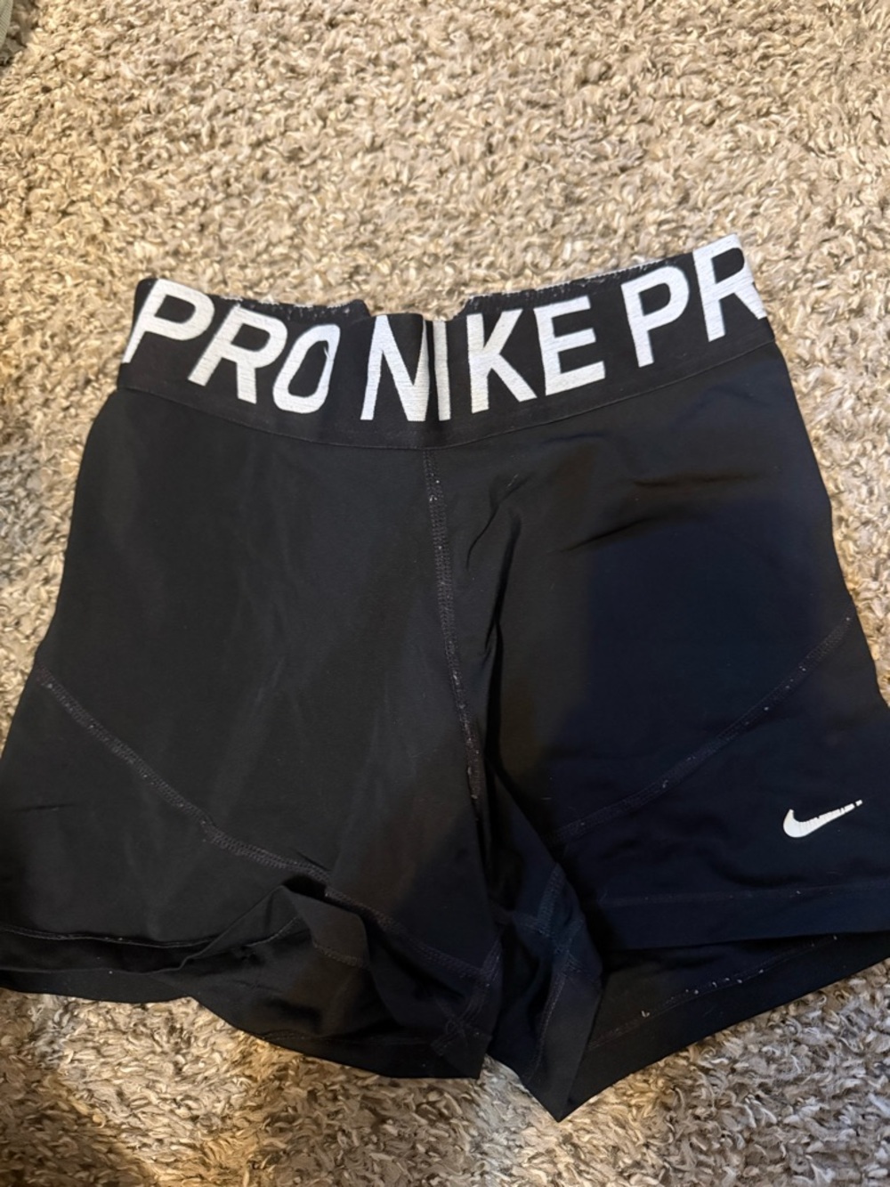 Nike Black Shorts with White Waistband Logo
